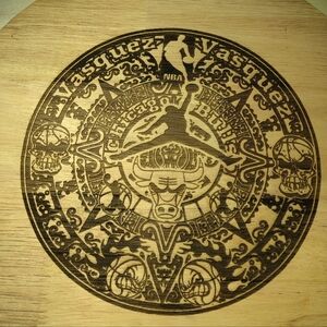 Chicago Bulls basketball Aztec calendar cutting board